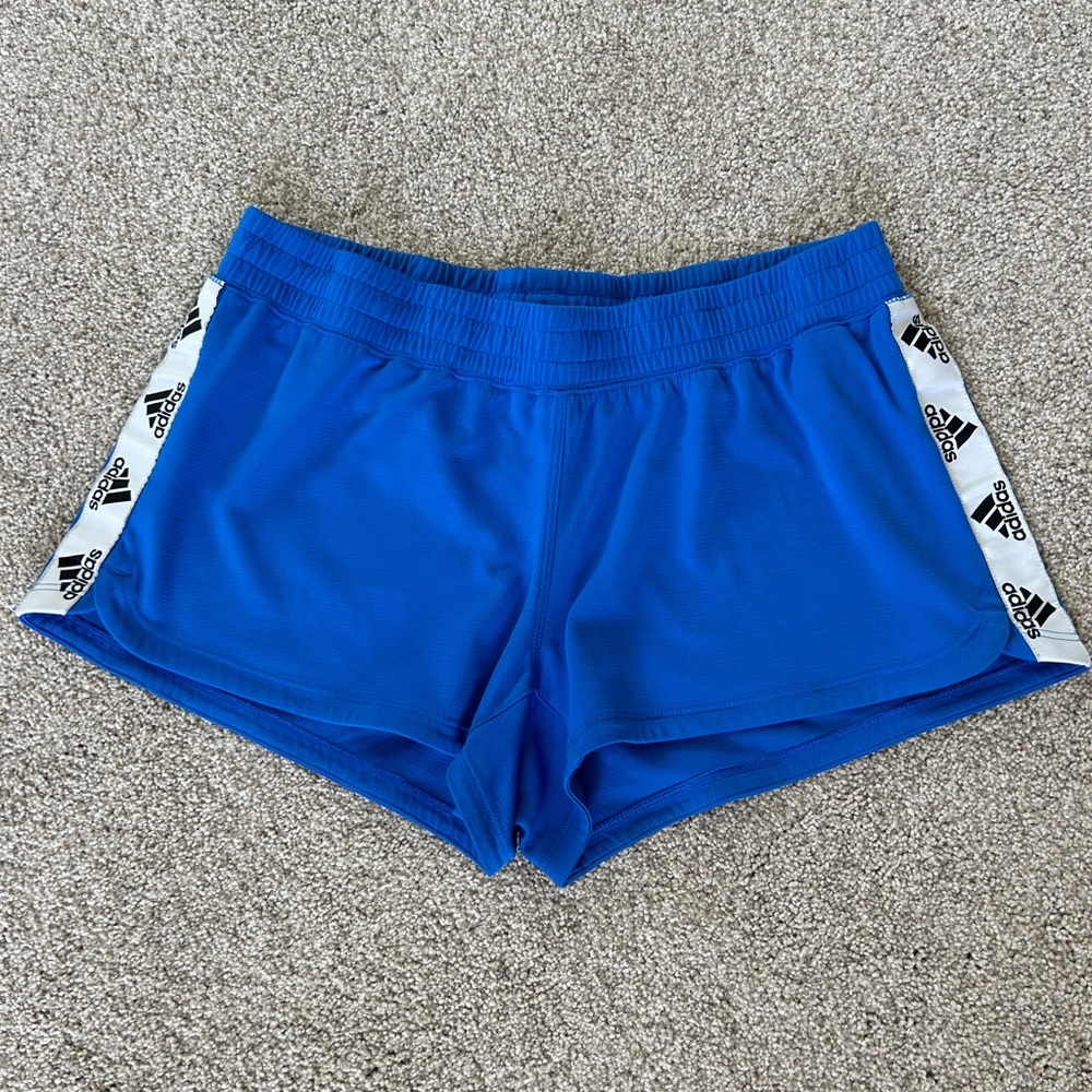Adidas blue running/athletic shorts